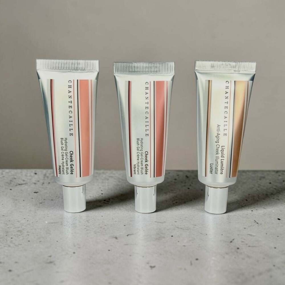 3 X Chantecaille Cheek Gelee Gel-Cream Blush & Liquid Lumiere Bundle